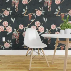 Pre-Pasted Wallpaper 2FT Wide Floral Garden Flower Leaf Bloom Nature Cottagecore Botanical Spring Summer Custom Pre-pasted Wallpaper by Spoonflower
