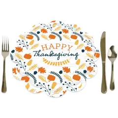 Big Dot of Happiness Happy Thanksgiving - Fall Harvest Party Round Table Decorations - Paper Chargers - Place Setting For 12