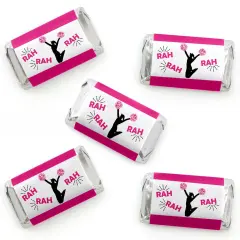 Big Dot of Happiness We've Got Spirit - Cheerleading - Mini Candy Bar Wrapper Stickers - Birthday Party or Cheerleader Party Small Favors - 40 Count