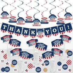 Big Dot of Happiness Happy Veterans Day - Patriotic Supplies Decoration Kit - Decor Galore Party Pack - 51 Pieces