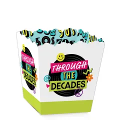 Big Dot of Happiness Through the Decades - Party Mini Favor Boxes - 50s, 60s, 70s, 80s, and 90s Party Treat Candy Boxes - Set of 12