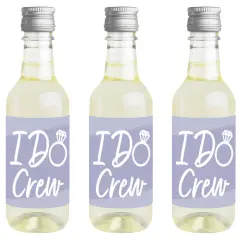 Big Dot of Happiness Purple Elegantly Simple - Mini Wine and Champagne Bottle Label Stickers - Wedding or Bridal Shower Guest Party Favor Gift 16 Ct