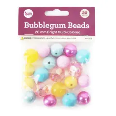 CousinDIY Bubblegum Bead 20mm 20/Pkg-Bright Multi