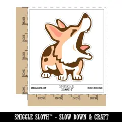 Barking Spotted Dog Corgi Waterproof Vinyl Phone Tablet Laptop Water Bottle Sticker Set - 5 Pack
