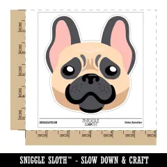 Happy French Bulldog Frenchie Dog Head Waterproof Vinyl Phone Tablet Laptop Water Bottle Sticker Set - 5 Pack