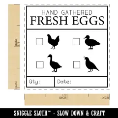 Fresh Eggs Check the Box Label Chicken Duck Goose Quail Self-Inking Rubber Stamp Ink Stamper Blue