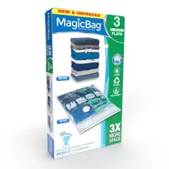 MagicBag Smart Design Set of 3 Instant Space Saver Storage - Flat Medium