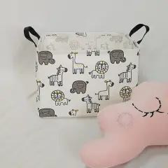 Rectangular Storage Basket Collapsible Organizer Bin Waterproof Toy Box for Organizing Home/Dorm/Kitchen/Pet/Office/Closet/Shelf/Gift Baskets (animal), Yellow