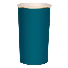 Teal Simply Solids Highball Cup with Gold Foil Trim &ndash; 8 Pack, 13oz