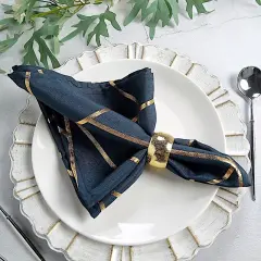 20" Design Polyester Dinner Table Napkins Navy blue