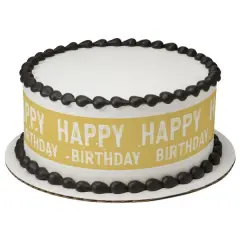Happy Birthday Edible Cake Topper Image Strips