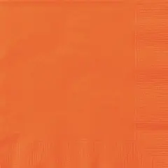 Pumpkin Orange Solid Beverage Napkins, 20ct