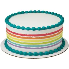 Pastel Rainbow Edible Cake Topper Image Strips
