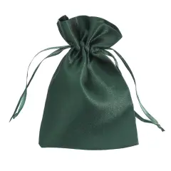 60 pcs 4x6 Satin Favor Drawstring Bags Hunter green