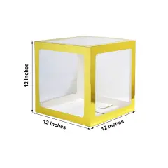 2 pcs 12" Transparent Balloon Boxes Gold
