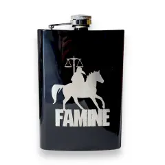 8oz BLACK Famine Four Horsemen of the Apocalypse Flask