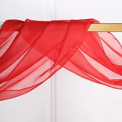 18 feet Sheer Organza CURTAIN Panel BACKDROP Drape Red