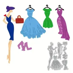 Designer Lady Of Fashion Metal Cutting Dies 8 Piece Set