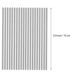 Stainless Steel Rod Pins for Blocking Board, Knitting & Crochet Supplies Blocking Pins Kit, 20pcs Metal Pegs Length 5.90" with Yellow Box for Blocking Mats Granny Squares Small Projects