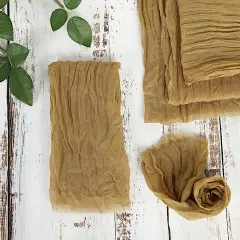 10 Cheesecloth Gauze Cotton Dinner Table Napkins Gold