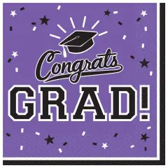 School Colors Pride Beverage Napkins - Purple