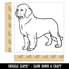 Gentle Newfoundland Pet Dog Self-Inking Rubber Stamp Ink Stamper Blue