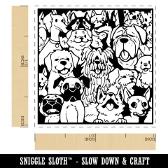 Too Many Dogs in a Box Self-Inking Rubber Stamp Ink Stamper Red