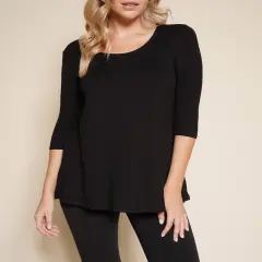 Elbow Tunic Tee For Women | RADYAN&reg; Black