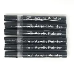 Assorted Acrylic Paint Marker Set 6pcs Black