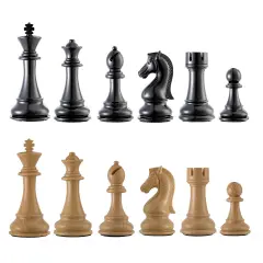 Bobby Fischer Faux Wood Chess Pieces, 4.25 in. king
