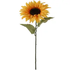 24-Pack: Yellow Sunflower Stem with 2 Silk Leaves & Petals by Floral Home&reg;