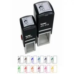 Flirty Manga Man with Empty Speech Text Bubble Self-Inking Rubber Stamp Ink Stamper Fuchsia