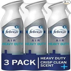 Febreze&reg; - Air Freshener Spray/Deodorizer Odor Fighter Spray For Strong Odors, Heavy Duty Crisp Clean Scent, 8.8 Oz (Pack of 3), Bathroom Air Refresher