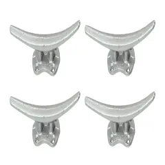 Set of 4 Coastal Cast Iron Cleat Wall Hooks/Drawer Pulls
