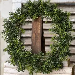 Faux Boxwood Wreath - Christmas Holiday Door Decoration - Holiday Tree
