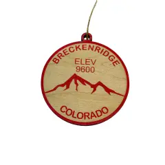 Ornament CUSTOM - Breckinridge Colorado Elevation 9600 RED
