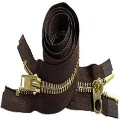 YKK #10 Extra Heavy Duty Brass Brown Parka"2-Way" Dual Separating Jacket Zipper - Choose Your Length - Color: Brown #570 - Made in The United States (1 Zipper Per Pack) (24" Inches)