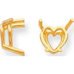 14K Gold 4 Prong Heart Setting 7mm