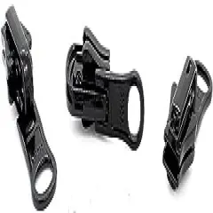 Zipper Repair Kit - #5 YKK Vislon Reversible Fancy Sliders - Choose Your Color - (3 Sliders Per Pack & 6 Top Stops) Made in The United States (Black)