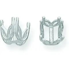 14K White Gold 4 Prong Round Fancy Basket Setting 7mm