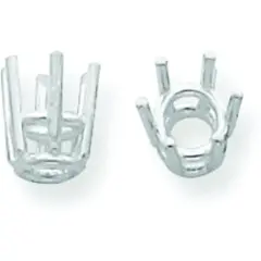 14K White Gold 6 Prong Round Wire Basket Setting (2.40 To 10.40Mm)