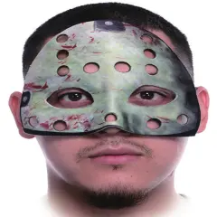 Creepy Fabric Form Fitting Bloody Goalie Face Mask Costume Accessory