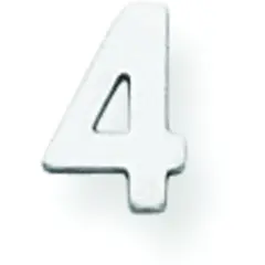 14K White Gold Number 4 5mm