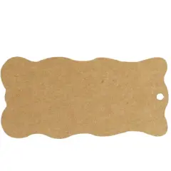 Wrapables 50 Gift Tags/Kraft Hang Tags with Free Cut Strings for Gifts, Crafts & Price Tags Wavy Tag