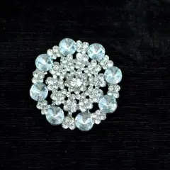 Rhinestone Gem Floral Burst Brooch