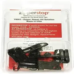 Zipper Repair Kit - #8 Vislon Black YKK Sliders - 3 Sliders Per Pack with Top and Bottom Stoppers Included - Made in The United States