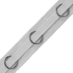 Rosie Eyelet Tape with Sliding Silver Rings White