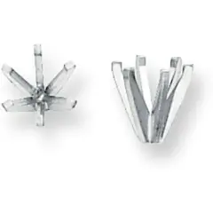 14K White Gold 6 Prong Round High Setting 5.2mm