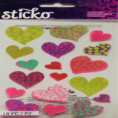 Sticko Heart Circles Glitter Sticker Sheet