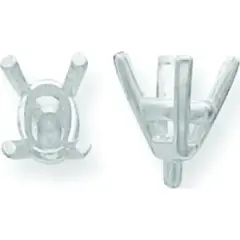 14K White Gold 4 Prong Oval Peg Tapered Head 6x7.25mm